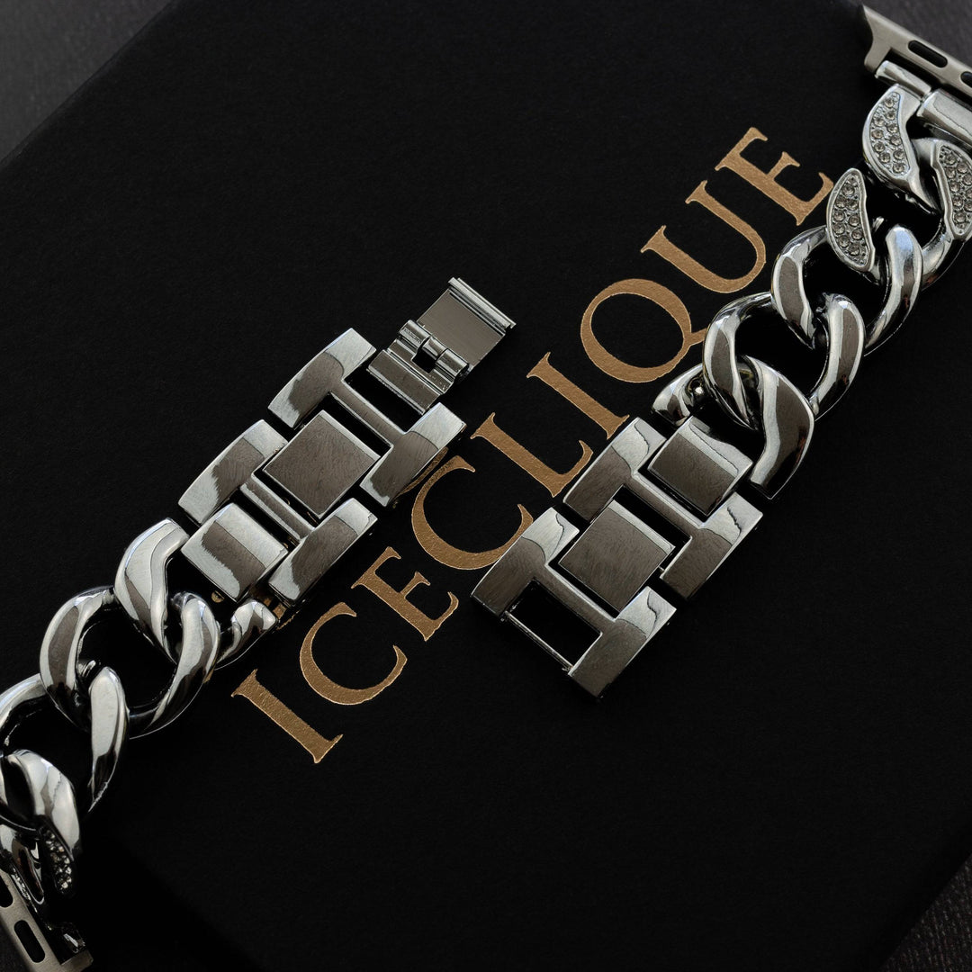 Iced Out Cuban Apple Watch Band - ICECLIQUE JEWELRY