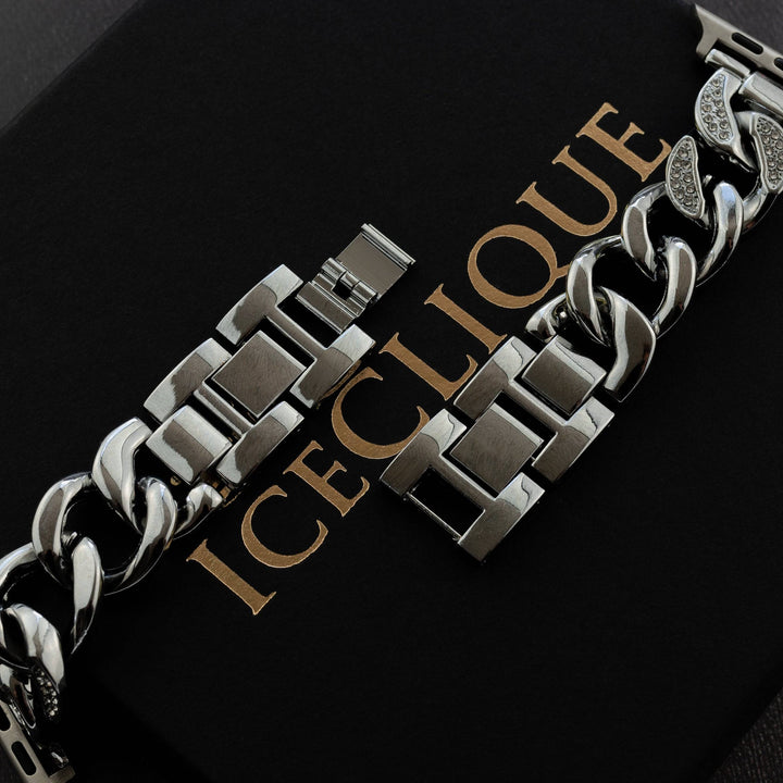 Iced Out Cuban Apple Watch Band - ICECLIQUE JEWELRY