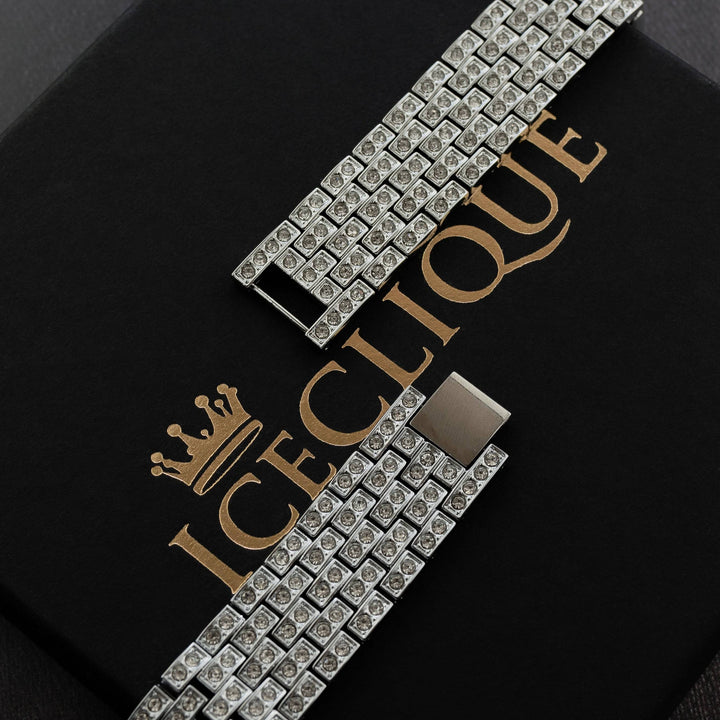 Iced Out Double Setting Apple Watch Band - ICECLIQUE JEWELRY