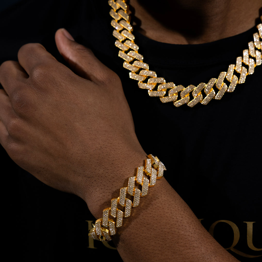 20mm Prong Chain & Prong Bracelet Bundle - ICECLIQUE JEWELRY
