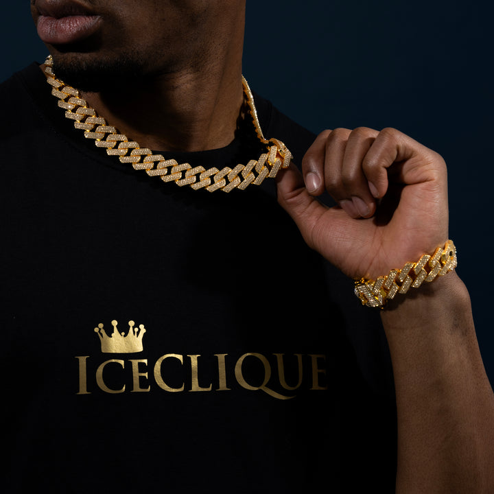 20mm Prong Chain & Prong Bracelet Bundle - ICECLIQUE JEWELRY