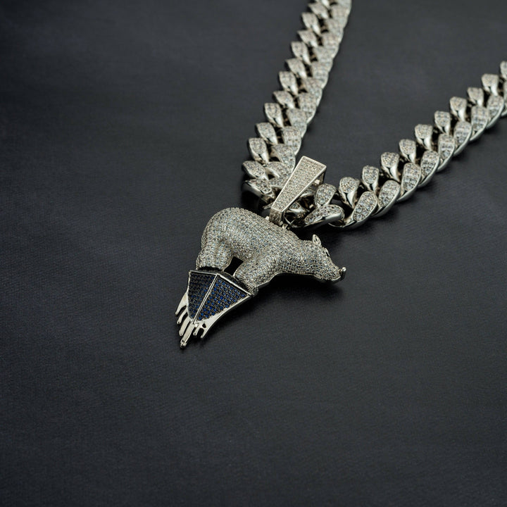 Iced Polar Bear Pendant w/ 20mm Cuban Chain - ICECLIQUE JEWELRY