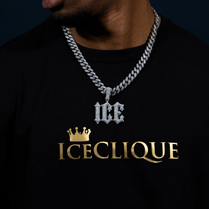 Custom Gothic Font Pendant - Moissanite & S925 - ICECLIQUE JEWELRY