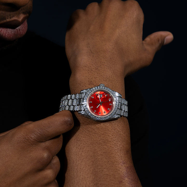 Iced 18K Bust Down Watch - ICECLIQUE JEWELRY