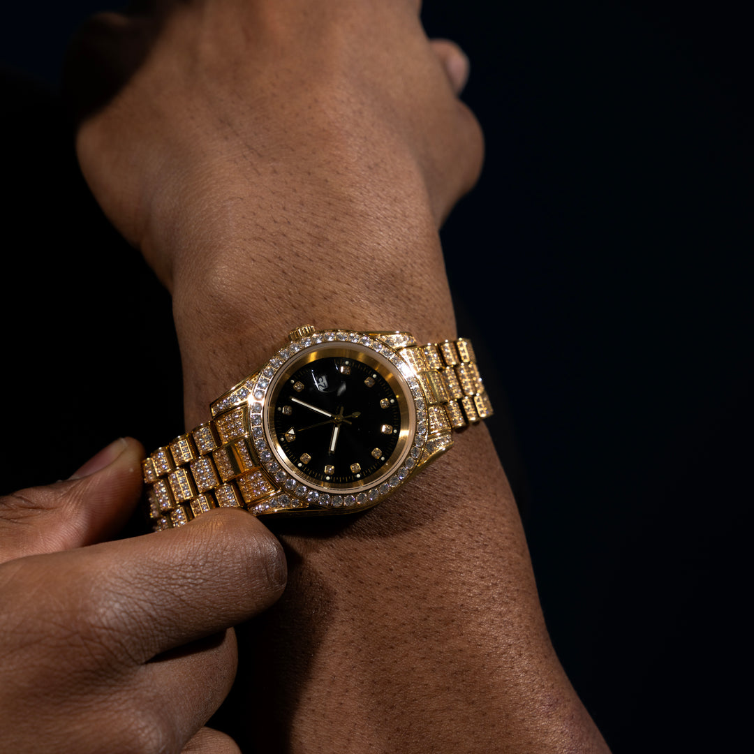 Iced 18K Bust Down Watch - ICECLIQUE JEWELRY