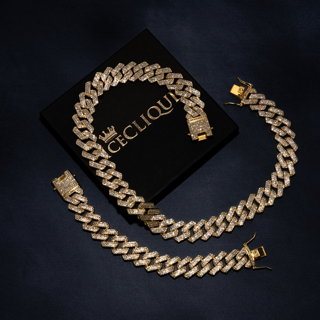 20mm Prong Chain & Prong Bracelet Bundle - ICECLIQUE JEWELRY