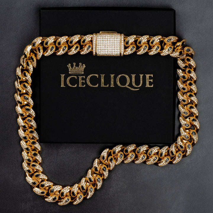 20mm Black Tears Miami Cuban Chain - ICECLIQUE JEWELRY