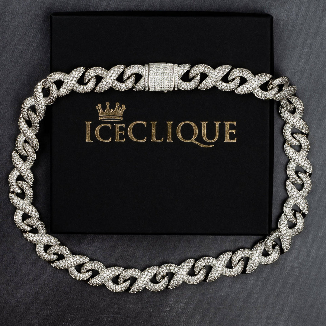 15mm Iced Infinity Cuban Chain - ICECLIQUE JEWELRY