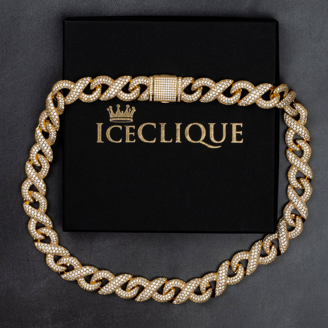 15mm Iced Infinity Cuban Chain - ICECLIQUE JEWELRY