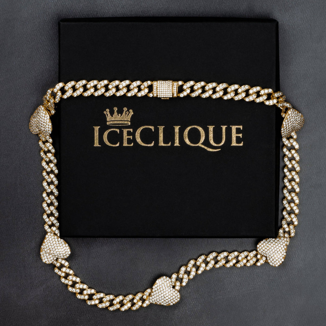 10mm Miami Heart Link Chain - ICECLIQUE JEWELRY