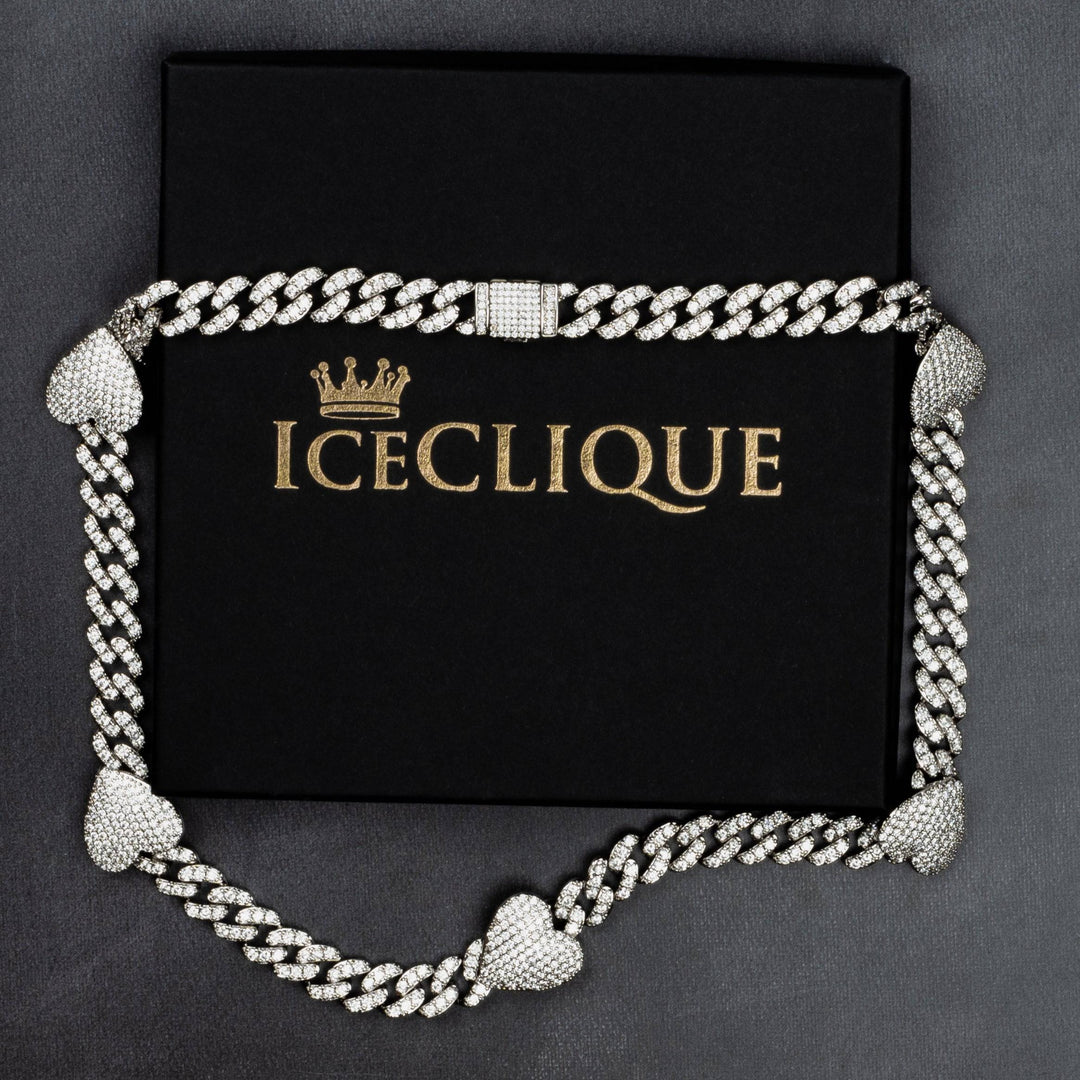 10mm Miami Heart Link Chain - ICECLIQUE JEWELRY