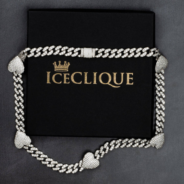 10mm Miami Heart Link Chain - ICECLIQUE JEWELRY