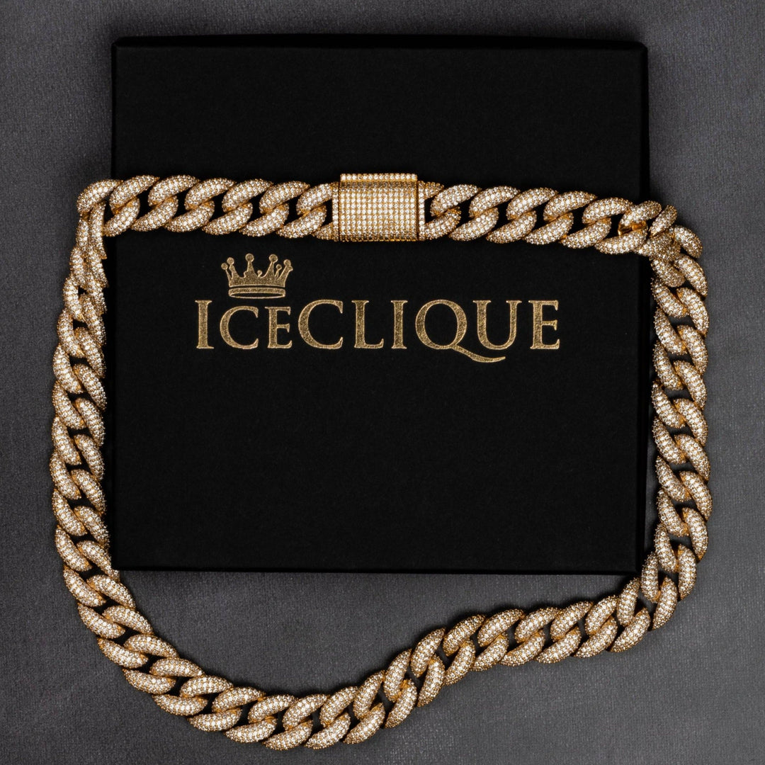 12mm Iced Miami Cuban Chain - ICECLIQUE JEWELRY