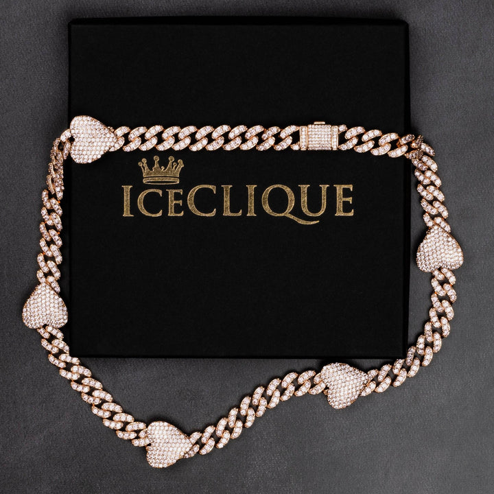 10mm Miami Heart Link Chain - ICECLIQUE JEWELRY