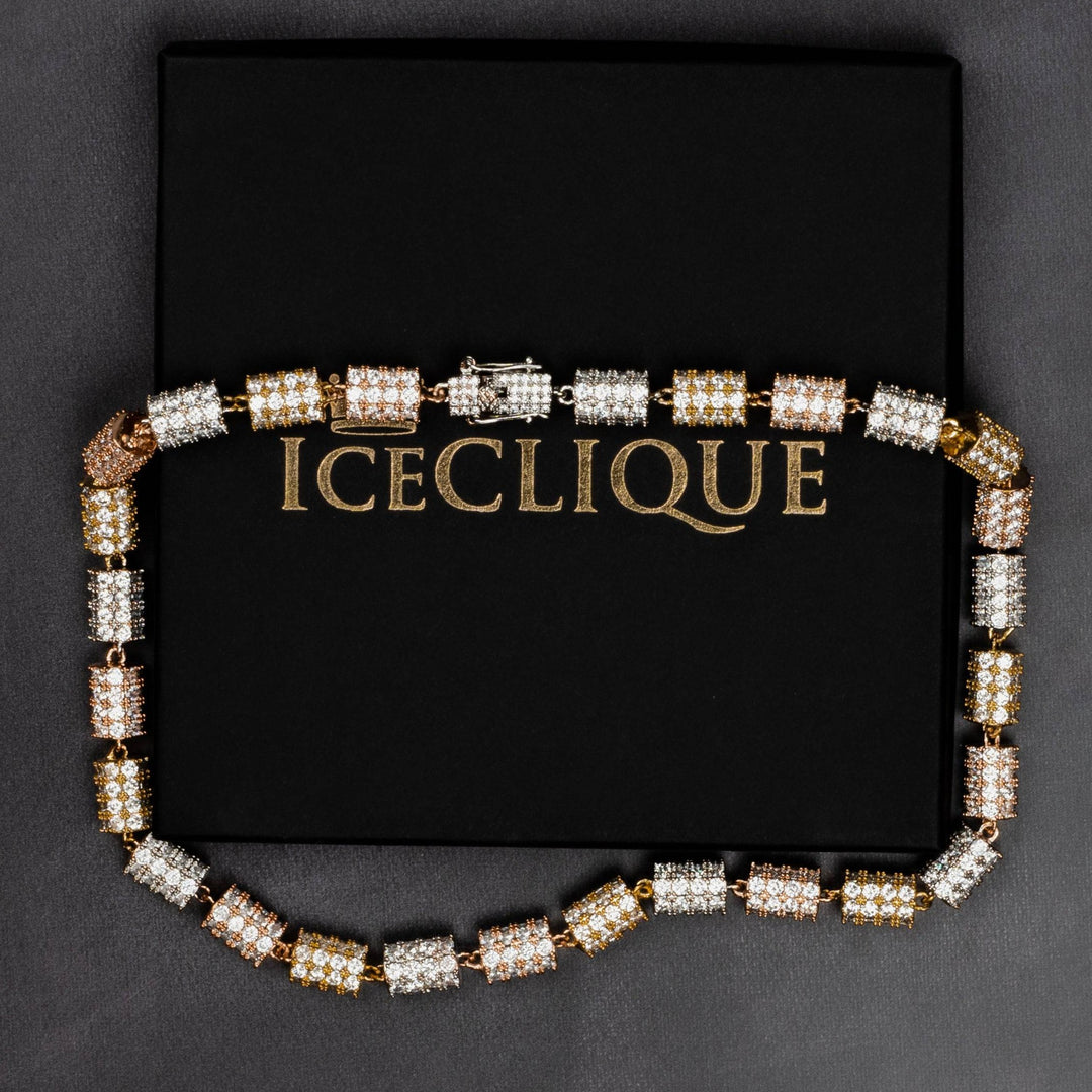 10mm Two Tone Cylinder Chain - ICECLIQUE JEWELRY
