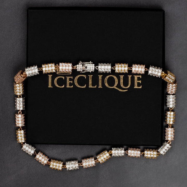 10mm Two Tone Cylinder Chain - ICECLIQUE JEWELRY