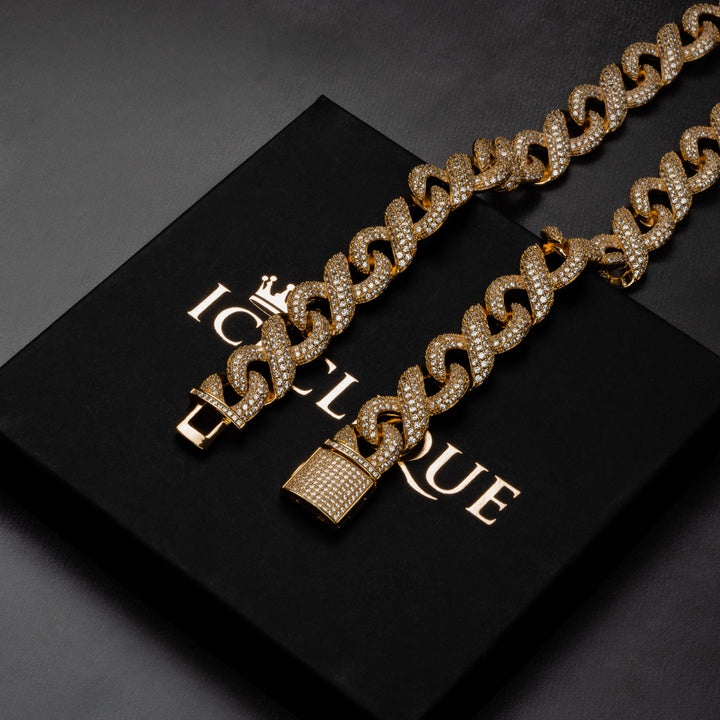 15mm Iced Infinity Cuban Chain - ICECLIQUE JEWELRY