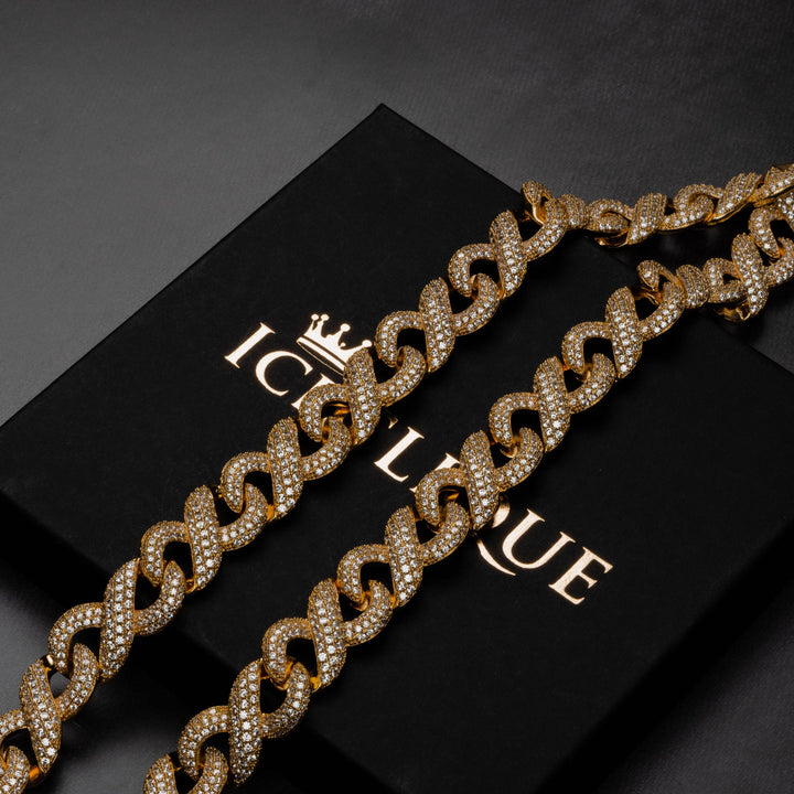 15mm Iced Infinity Cuban Chain - ICECLIQUE JEWELRY