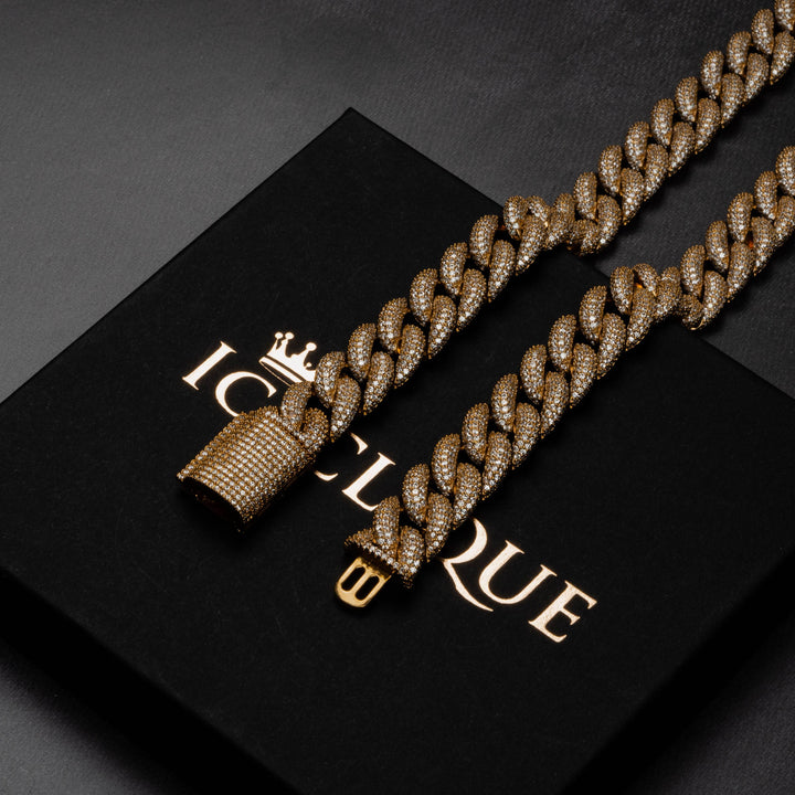 12mm Iced Miami Cuban Chain - ICECLIQUE JEWELRY