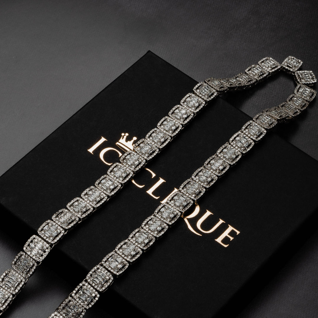12mm Baguette Tennis Chain - ICECLIQUE JEWELRY