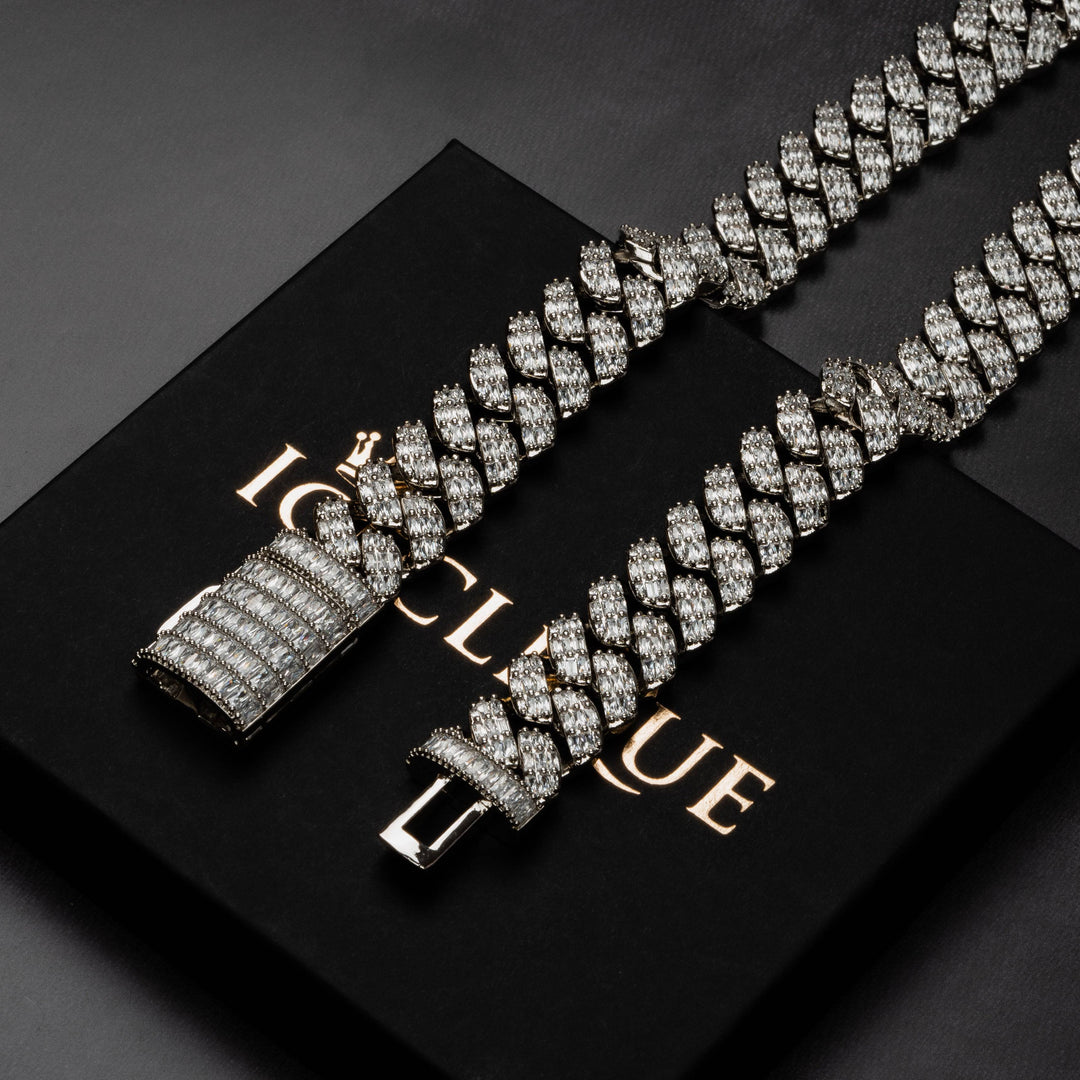 20mm Baguette Prong Chain - ICECLIQUE JEWELRY