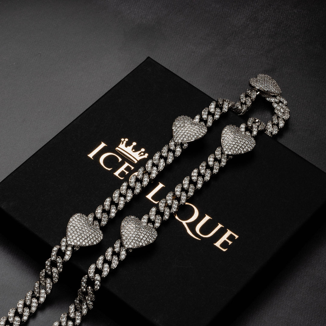 10mm Miami Heart Link Chain - ICECLIQUE JEWELRY