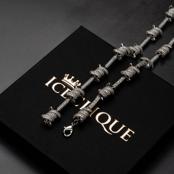 12mm Barbed Wire Chain - ICECLIQUE JEWELRY