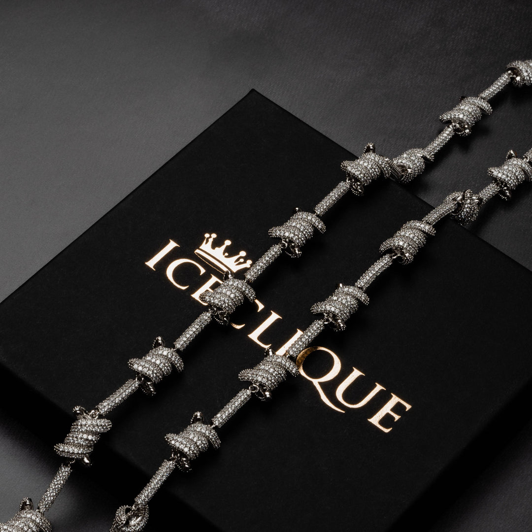 12mm Barbed Wire Chain - ICECLIQUE JEWELRY