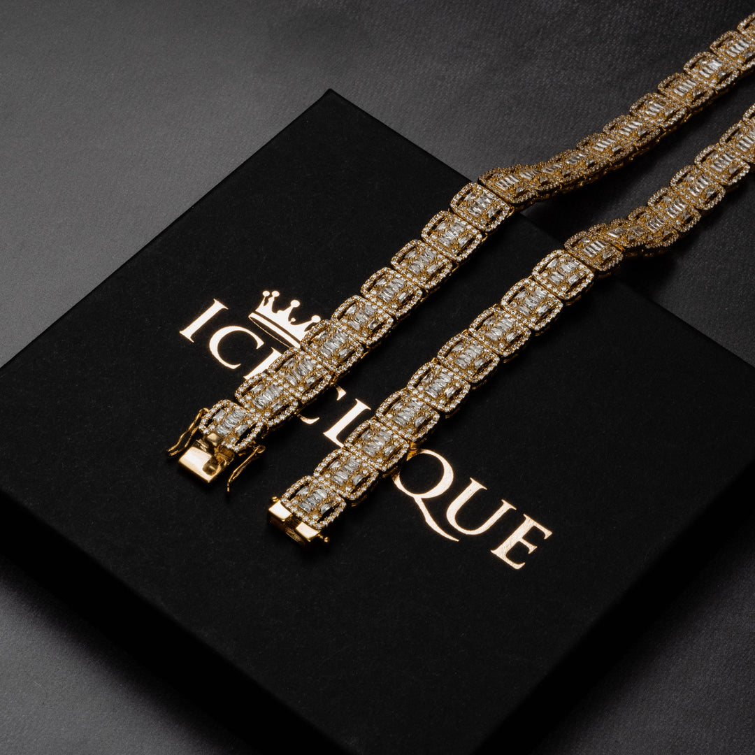 12mm Baguette Tennis Chain - ICECLIQUE JEWELRY