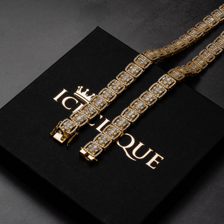 12mm Baguette Tennis Chain - ICECLIQUE JEWELRY