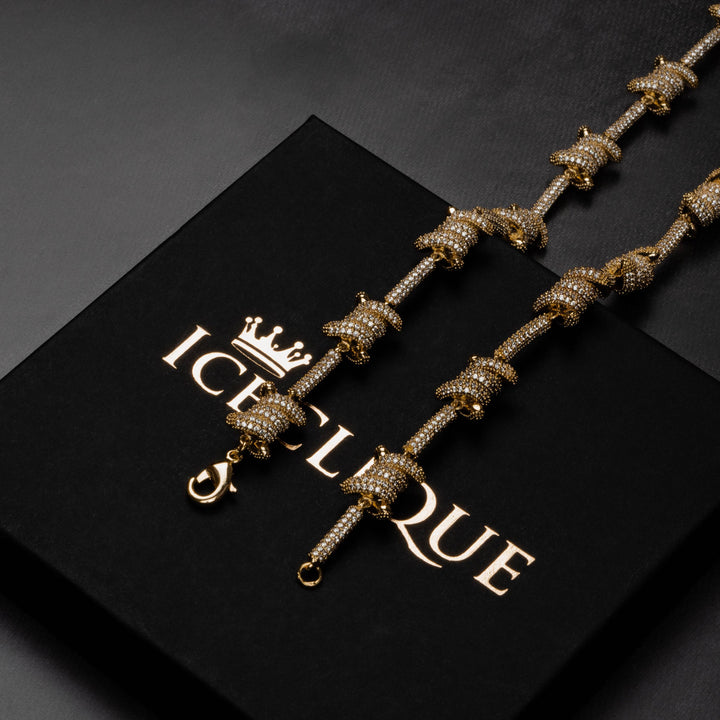 12mm Barbed Wire Chain - ICECLIQUE JEWELRY