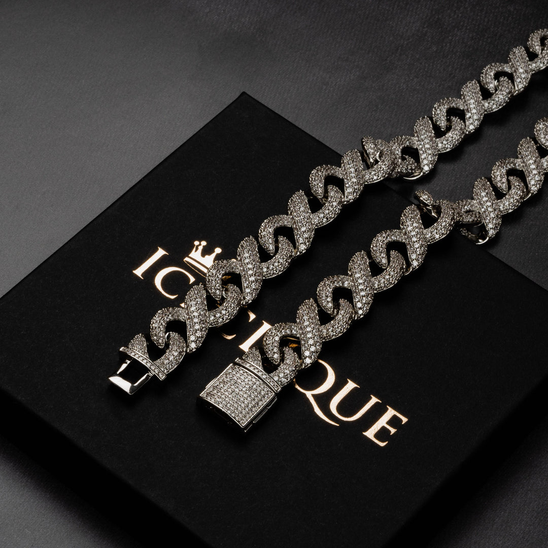 15mm Iced Infinity Cuban Chain - ICECLIQUE JEWELRY