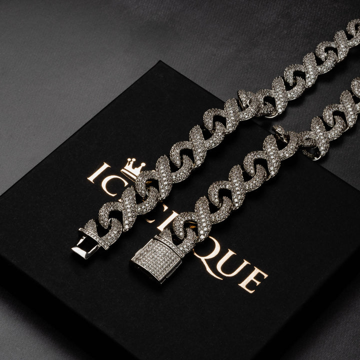 15mm Iced Infinity Cuban Chain - ICECLIQUE JEWELRY