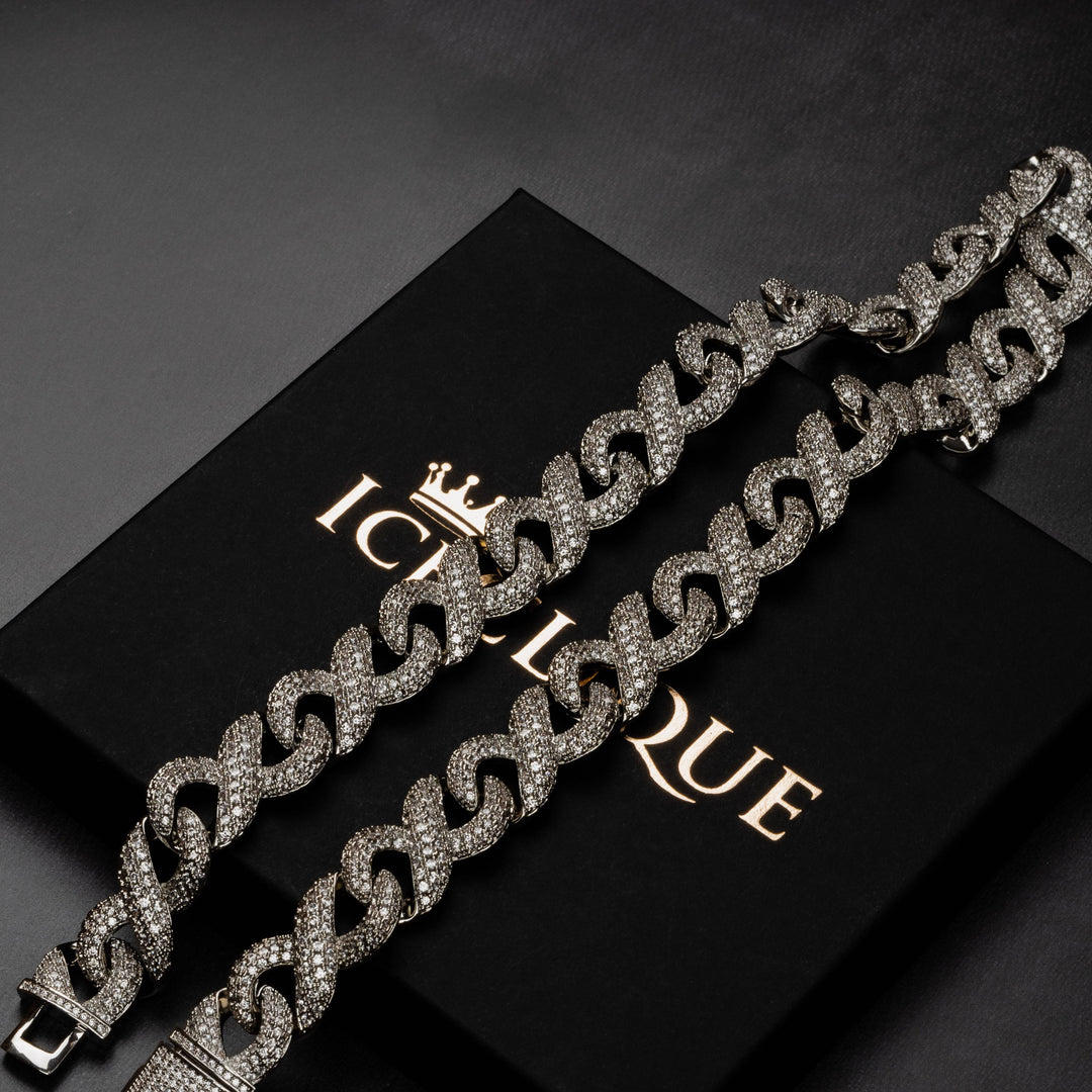 15mm Iced Infinity Cuban Chain - ICECLIQUE JEWELRY
