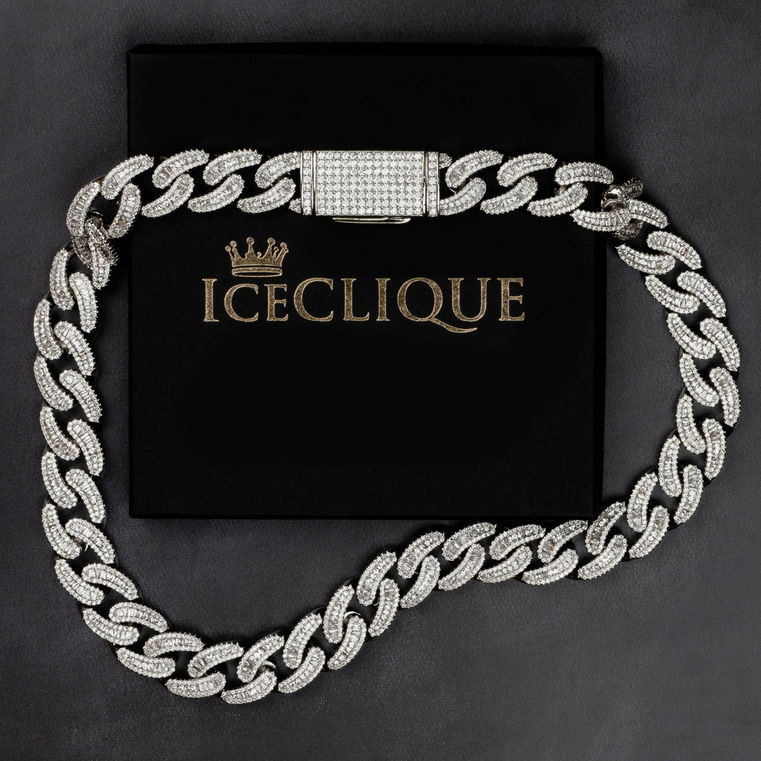 18mm Baguette Miami Cuban Chain - ICECLIQUE JEWELRY