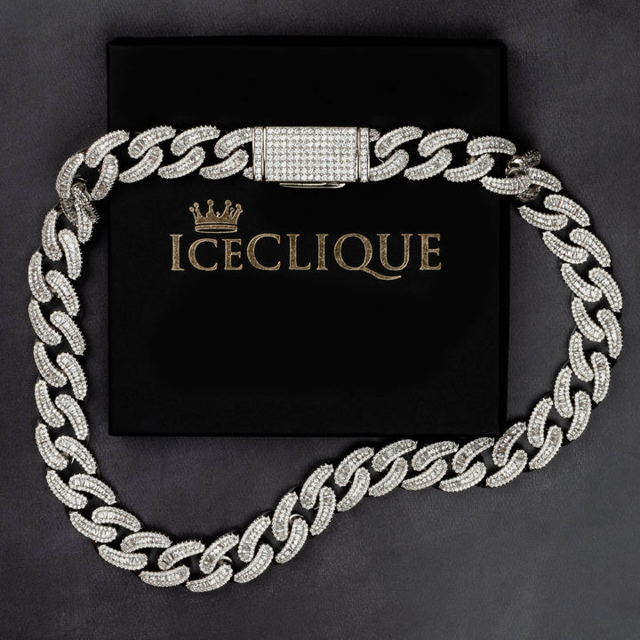 18mm Baguette Miami Cuban Chain - ICECLIQUE JEWELRY
