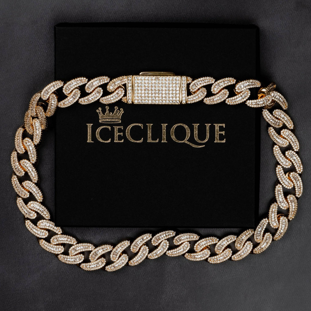 18mm Baguette Miami Cuban Chain - ICECLIQUE JEWELRY
