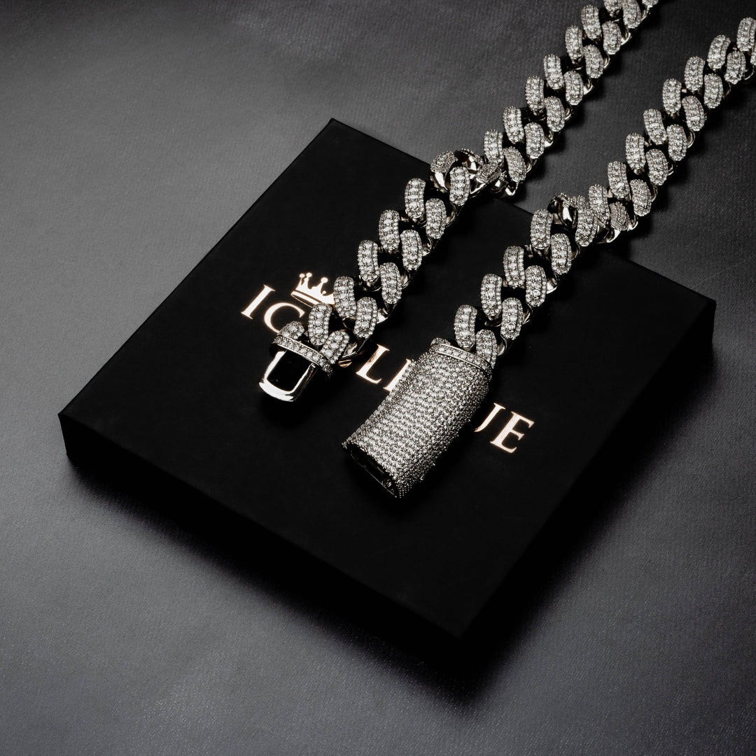 18mm Long Buckle Miami Cuban Chain - ICECLIQUE JEWELRY