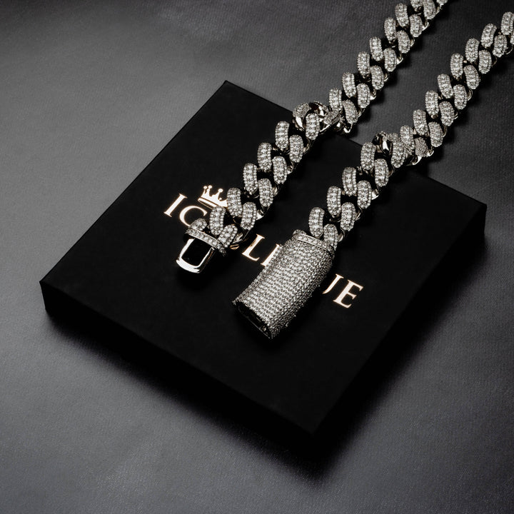 18mm Long Buckle Miami Cuban Chain - ICECLIQUE JEWELRY
