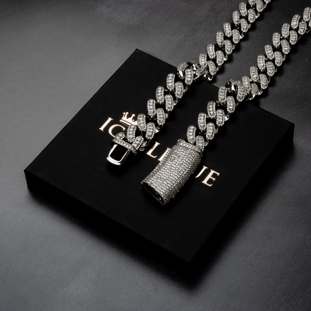 18mm Long Buckle Miami Cuban Chain - ICECLIQUE JEWELRY