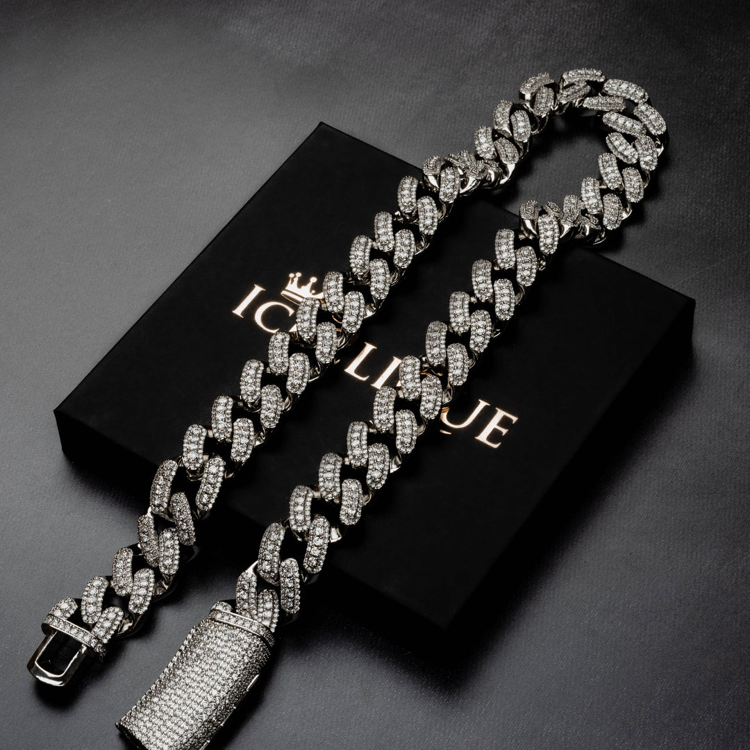 18mm Long Buckle Miami Cuban Chain - ICECLIQUE JEWELRY