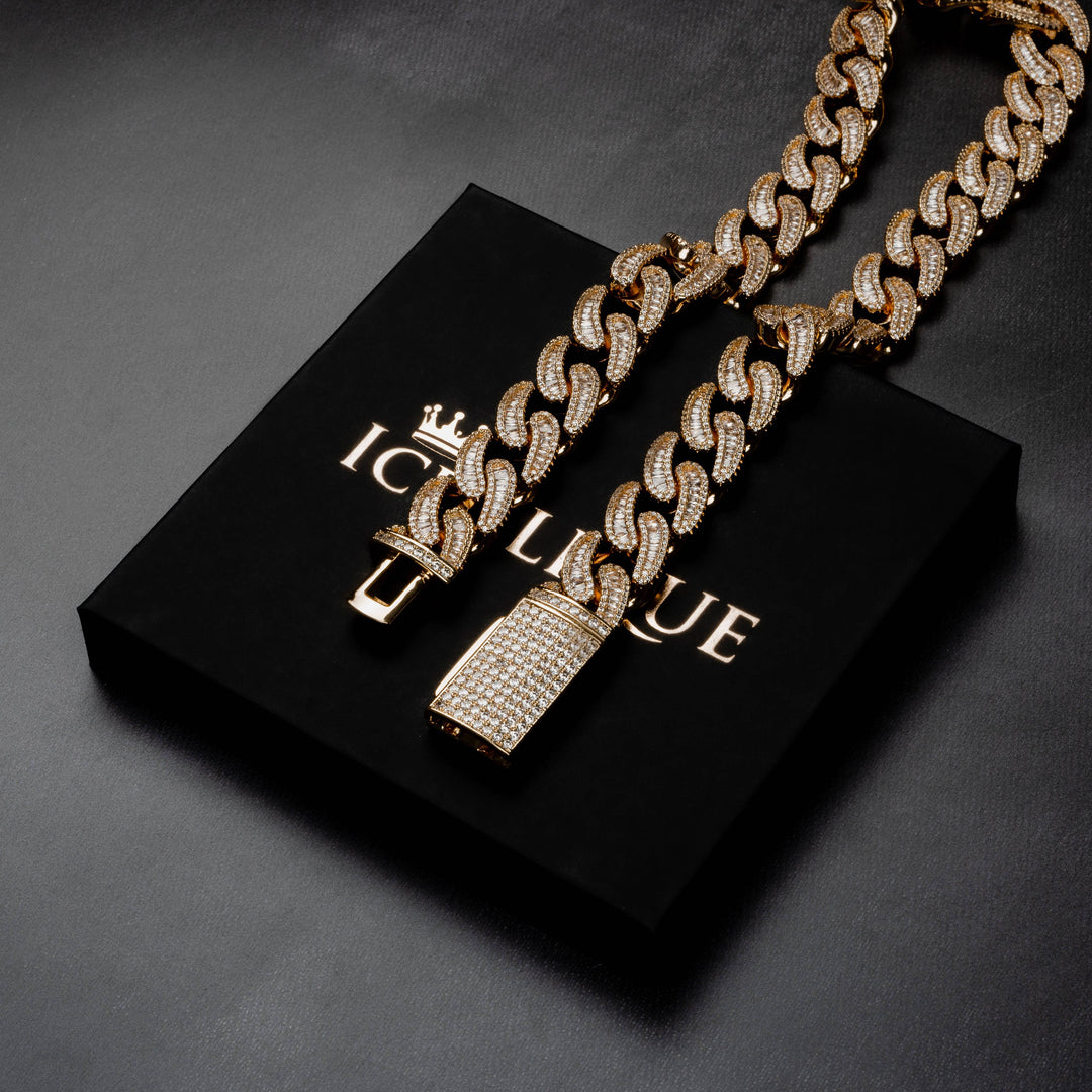 18mm Baguette Miami Cuban Chain - ICECLIQUE JEWELRY