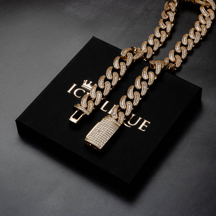 18mm Baguette Miami Cuban Chain - ICECLIQUE JEWELRY