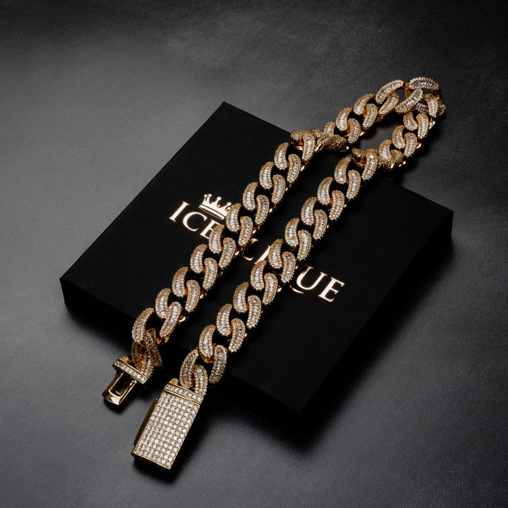 18mm Baguette Miami Cuban Chain - ICECLIQUE JEWELRY