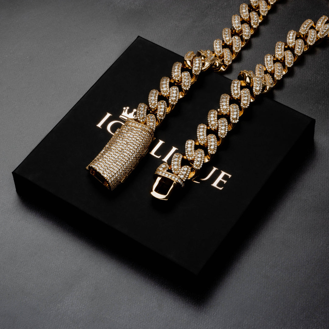 18mm Long Buckle Miami Cuban Chain - ICECLIQUE JEWELRY