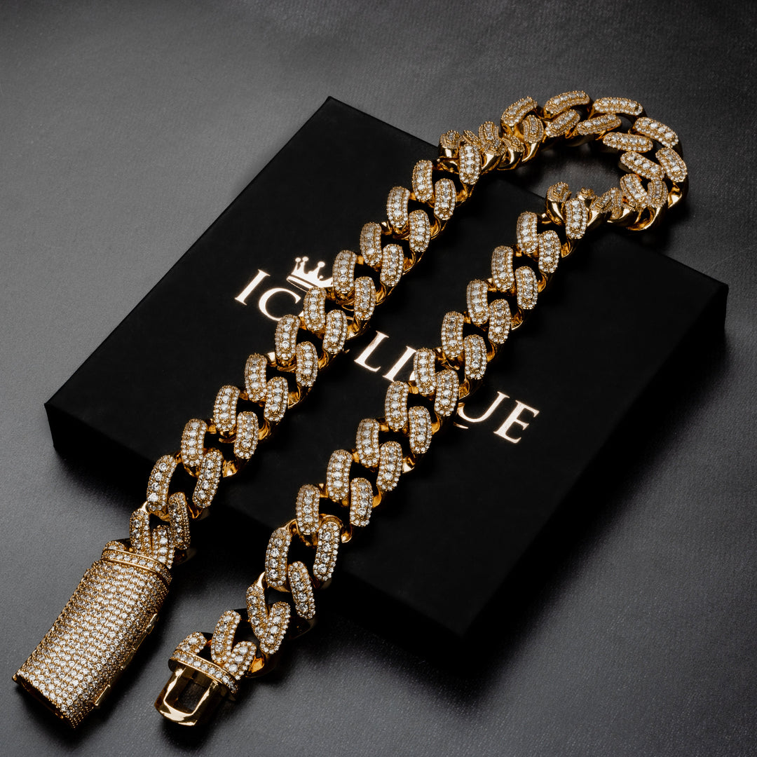 18mm Long Buckle Miami Cuban Chain - ICECLIQUE JEWELRY
