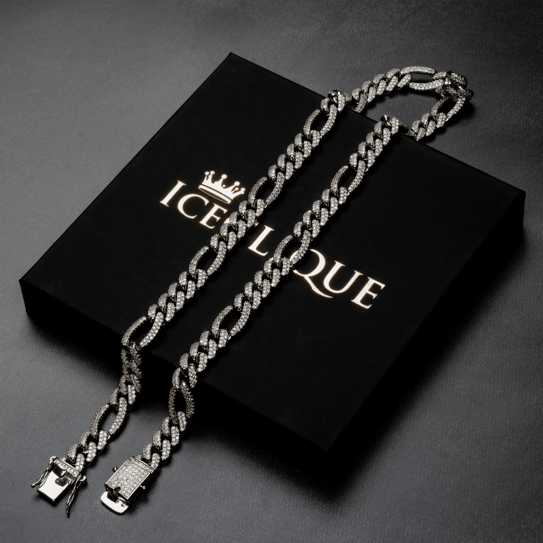 9mm Figaro Chain - ICECLIQUE JEWELRY