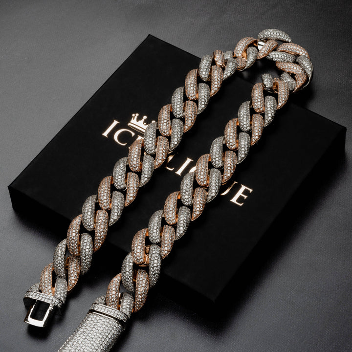20mm Two Tone Miami Cuban Chain - ICECLIQUE JEWELRY