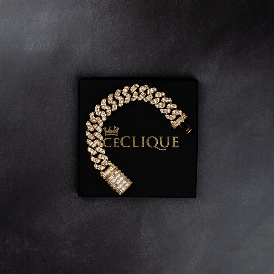 20mm Baguette Prong Bracelet - ICECLIQUE JEWELRY
