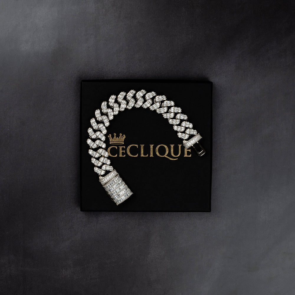 20mm Baguette Prong Bracelet - ICECLIQUE JEWELRY